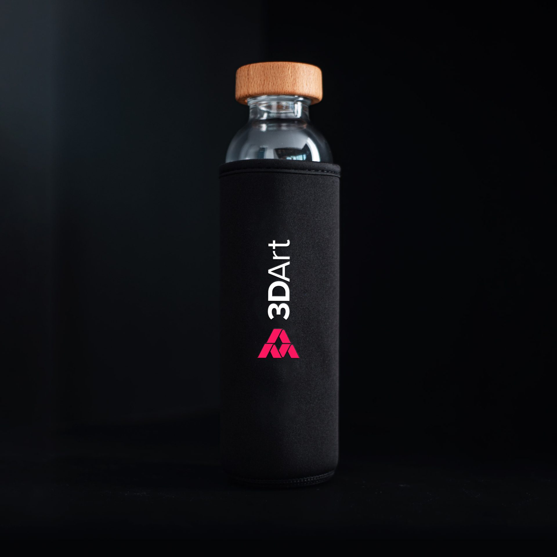 Business logo on black neoprene