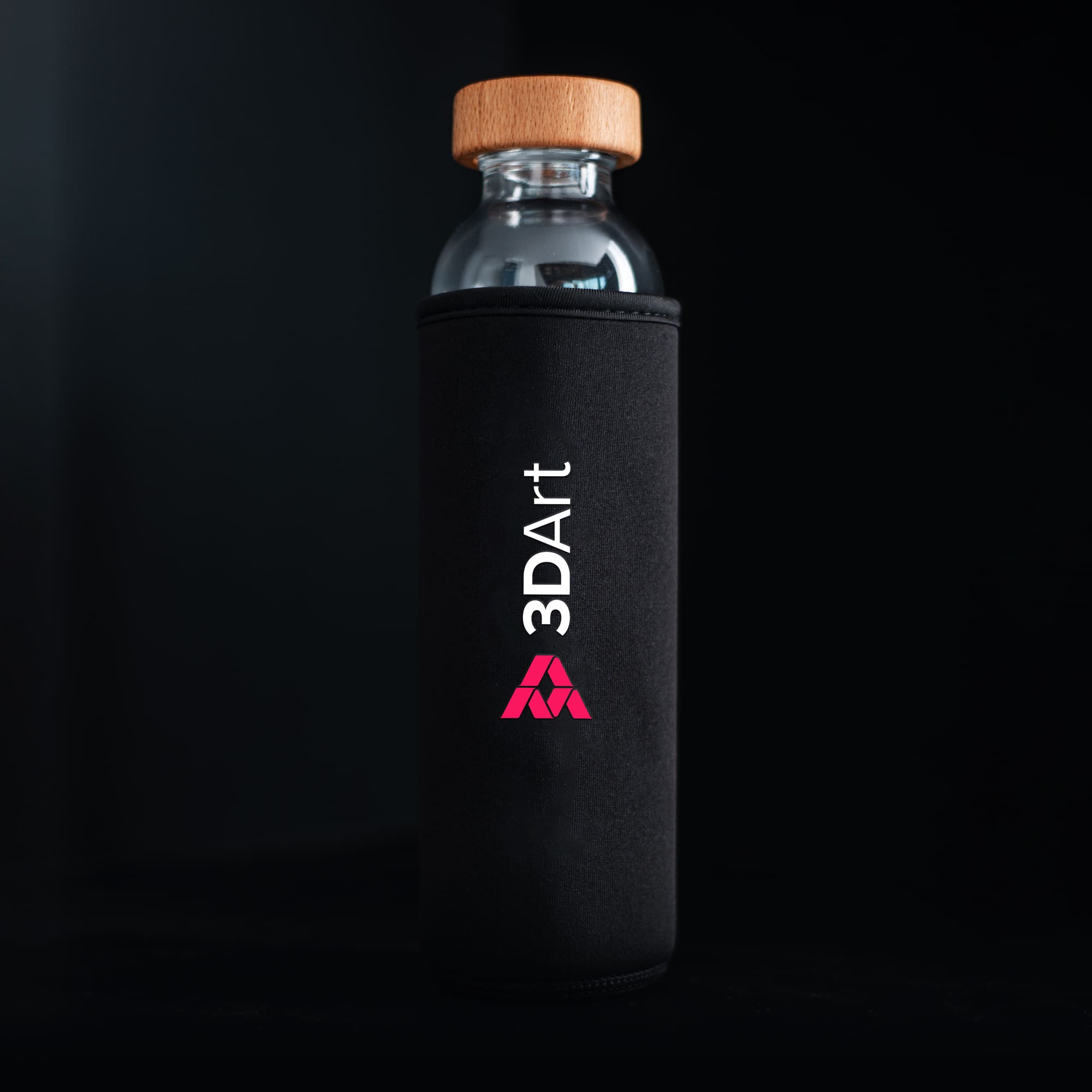 Business logo on black neoprene