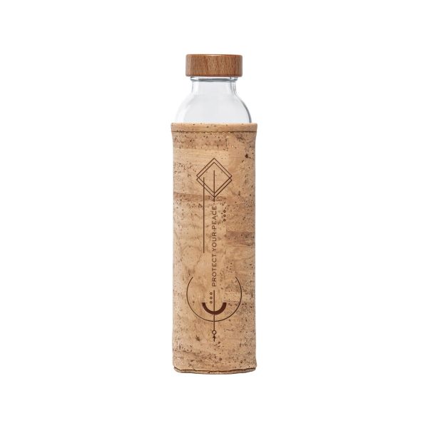 Eco friendly water bottle with handcrafted Empower Quotes cork cover
