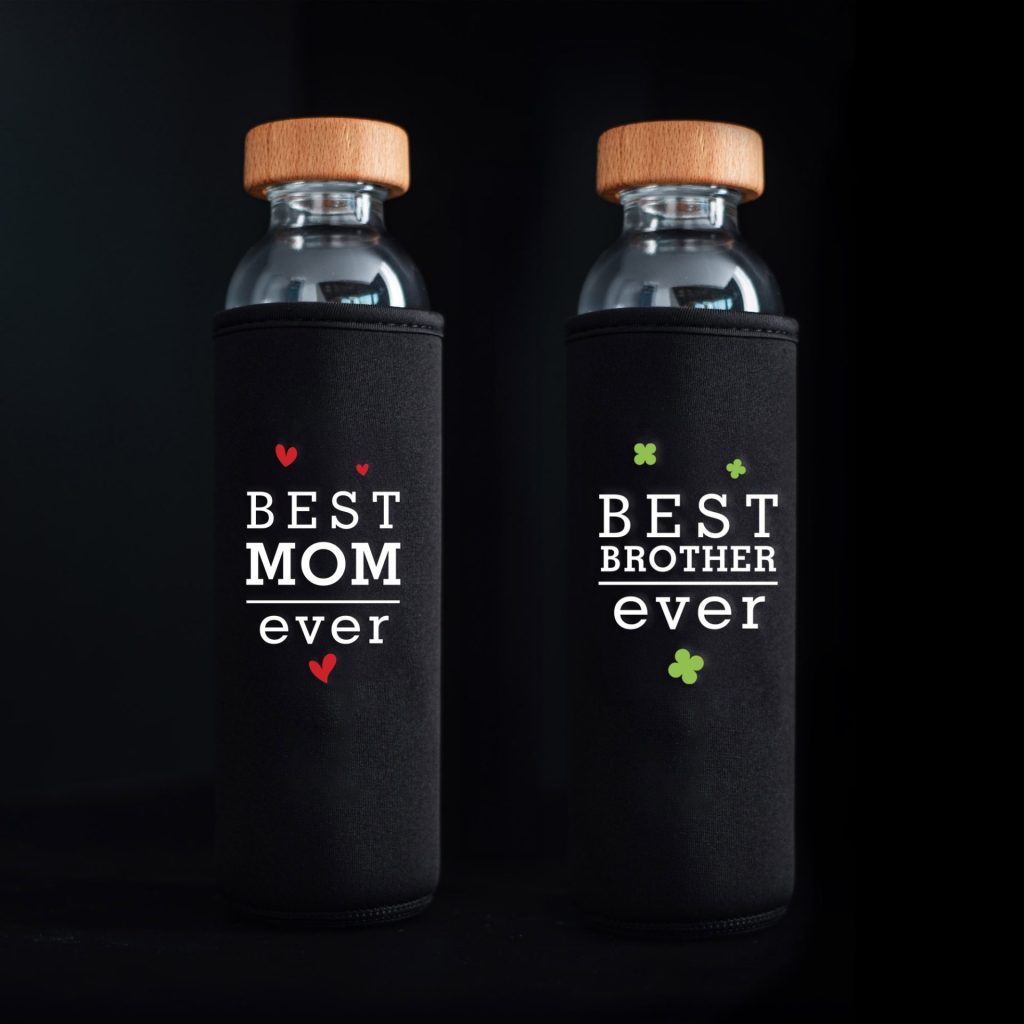 Flaska for your best mom or brother on black neoprene