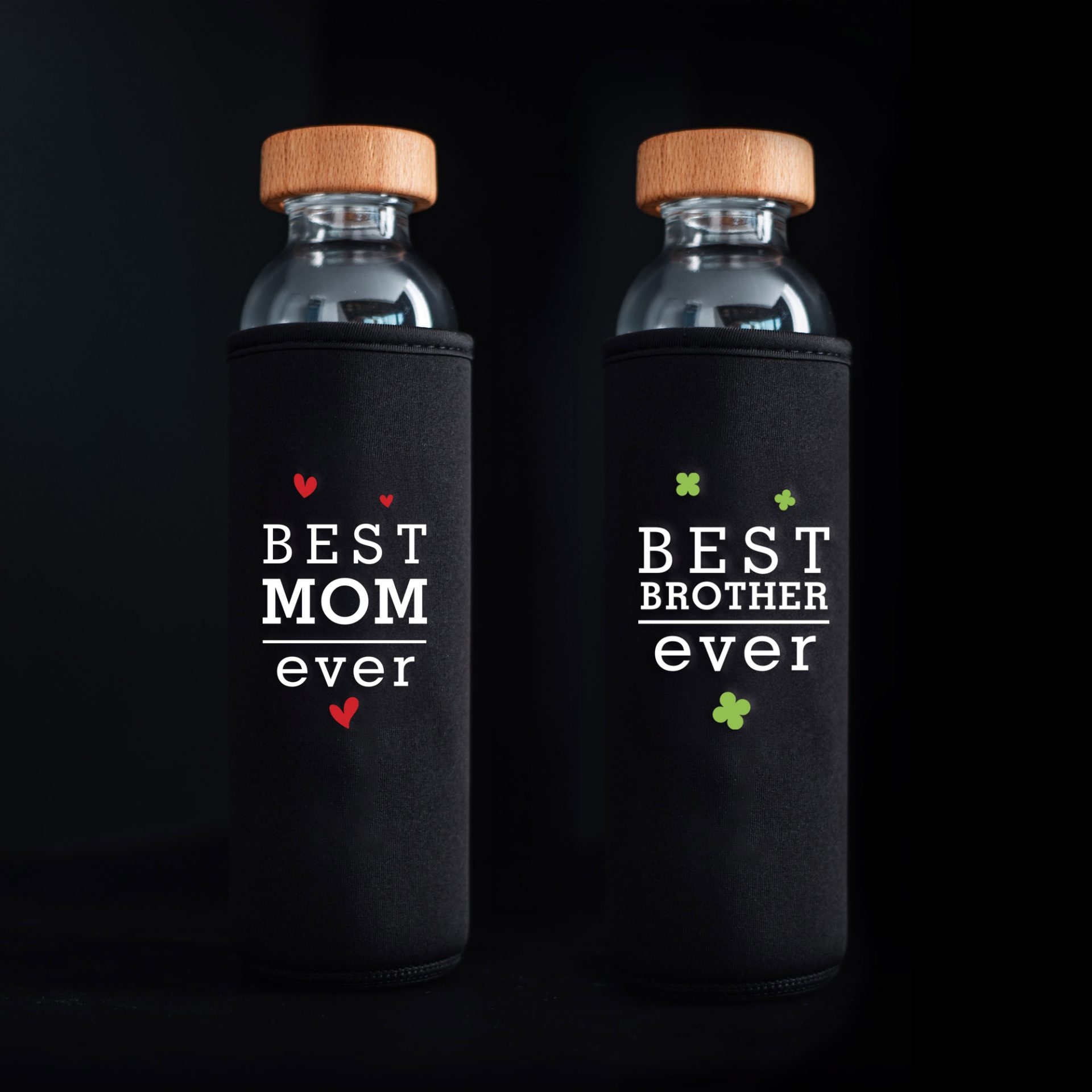 Flaska for your best mom or brother on black neoprene